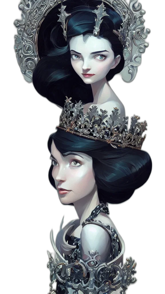 crown, jewelry, fantasy art, concept art, photorealistic, comic book art, dark, monochrome transparent PNG cut-out