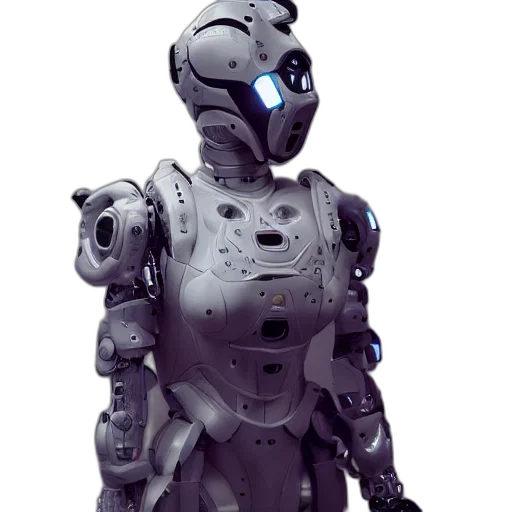 robot, 3d render, concept art, cyberpunk transparent PNG cut-out