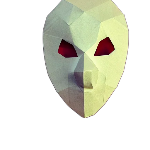 mask, face, robot, creature, 3d render, concept art, pixel art, vaporwave transparent PNG cut-out