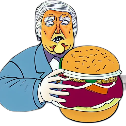 food, face, cartoon, concept art, close, portrait, obese, donald transparent PNG cut-out