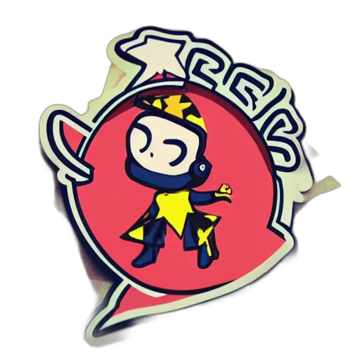 staff, cute, miss, mascot, lombre, super, hero, sticker transparent PNG cut-out