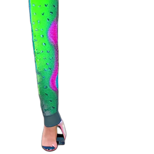 dress, shoes, staff, vaporwave, cyberpunk, 3d render, neon, colorful transparent PNG cut-out