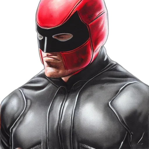mask, face, jacket, comic book art transparent PNG cut-out