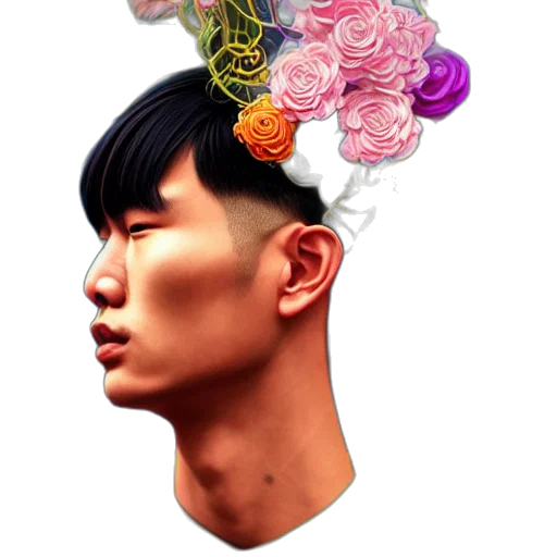 crown, face, hat, flower transparent PNG cut-out
