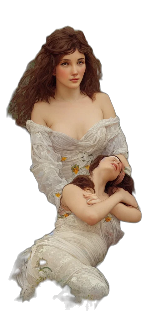 dress, jewelry, crown, face, photorealistic, oil painting, fantasy art, 3d render transparent PNG cut-out