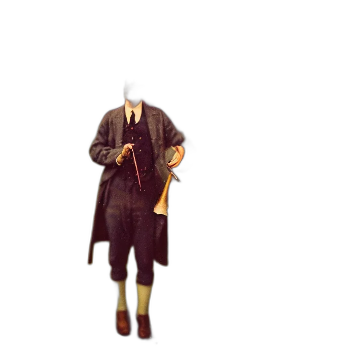 mask, staff, jacket, hat, concept art, 3d render, pixel art, fantasy art transparent PNG cut-out