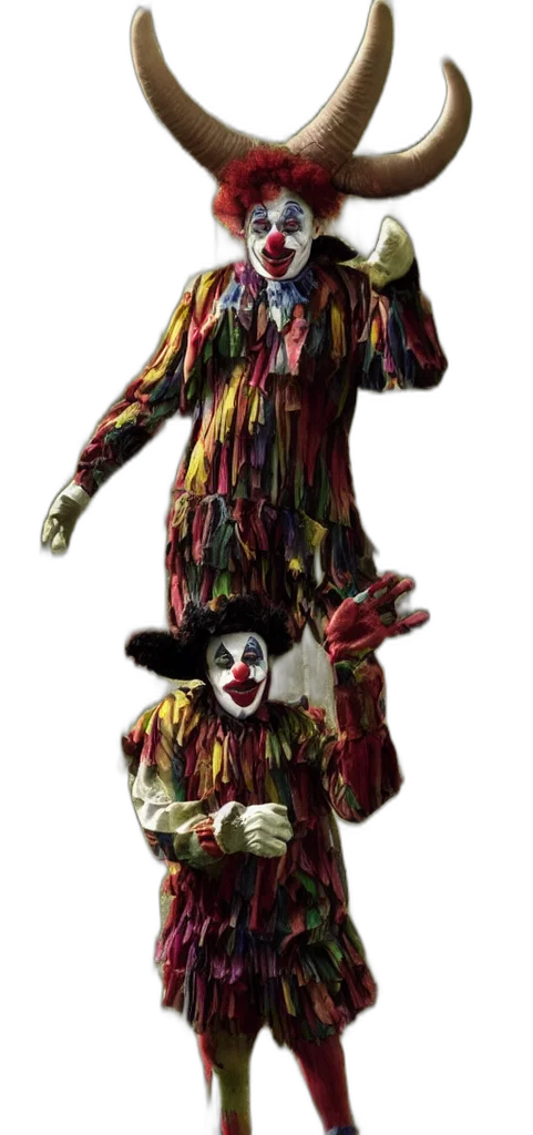 concept art, 3d render, clown, big transparent PNG cut-out