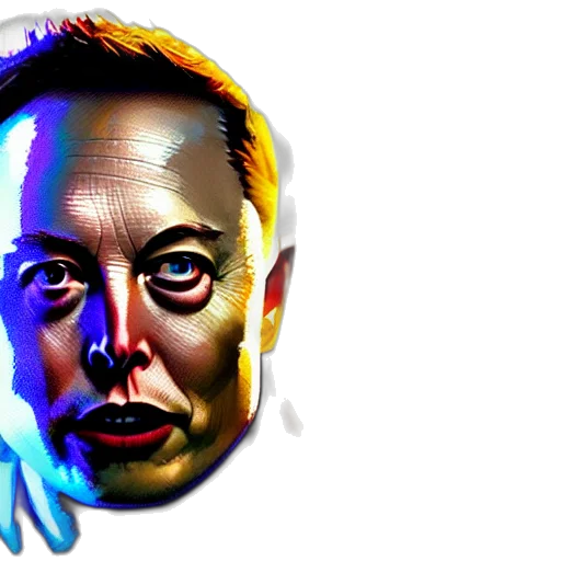 mask, face, cartoon, photorealistic, 3d render, comic book art, elon, musk transparent PNG cut-out