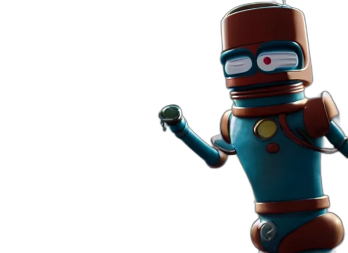 robot, staff, 3d render, concept art transparent PNG cut-out