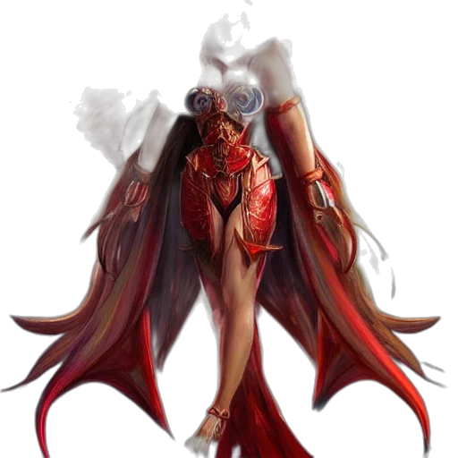 dragon, dress, concept art, fantasy art, pixel art, comic book art, red, dark transparent PNG cut-out