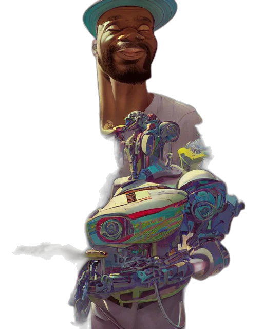 robot, car, weapon, staff transparent PNG cut-out