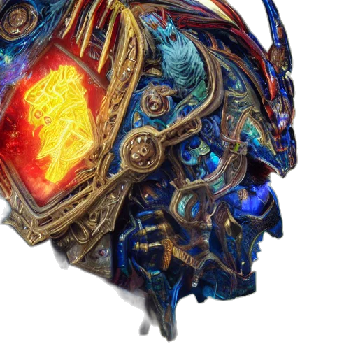 mask, crown, face, jewelry, concept art, fantasy art, 3d render, studio transparent PNG cut-out
