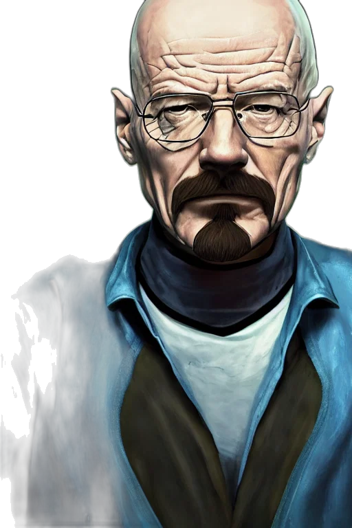 face, jacket, staff, photorealistic transparent PNG cut-out