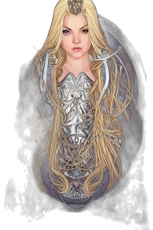 dress, dragon, hair, fantasy art transparent PNG cut-out