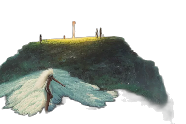 concept art, watercolor, fantasy art, photorealistic, fog, forest, rain, underwater transparent PNG cut-out