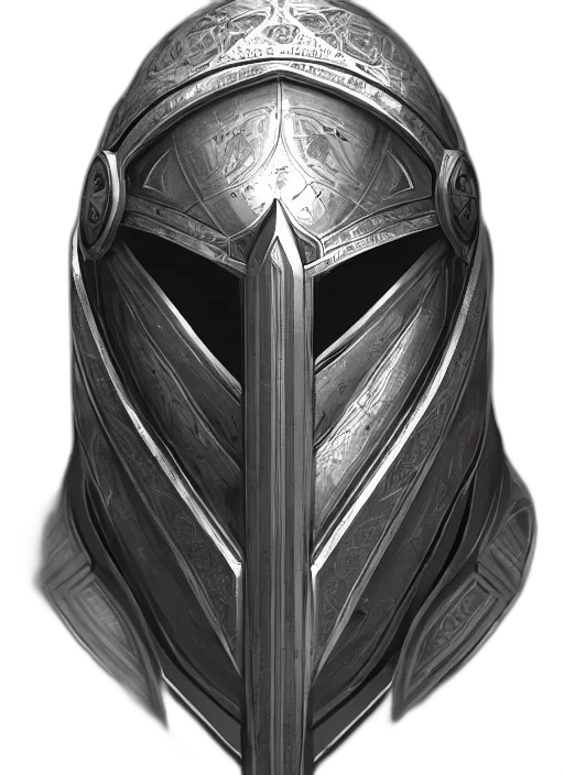 mask, sword, face, weapon, fantasy art, concept art, comic book art, photorealistic transparent PNG cut-out