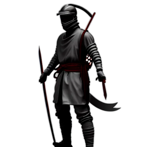 sword, staff, weapon, concept art, fantasy art, 3d render, pixel art, monochrome transparent PNG cut-out