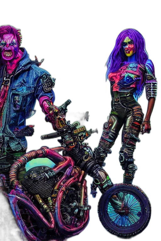 concept art, comic book art, cyberpunk, fantasy art transparent PNG cut-out