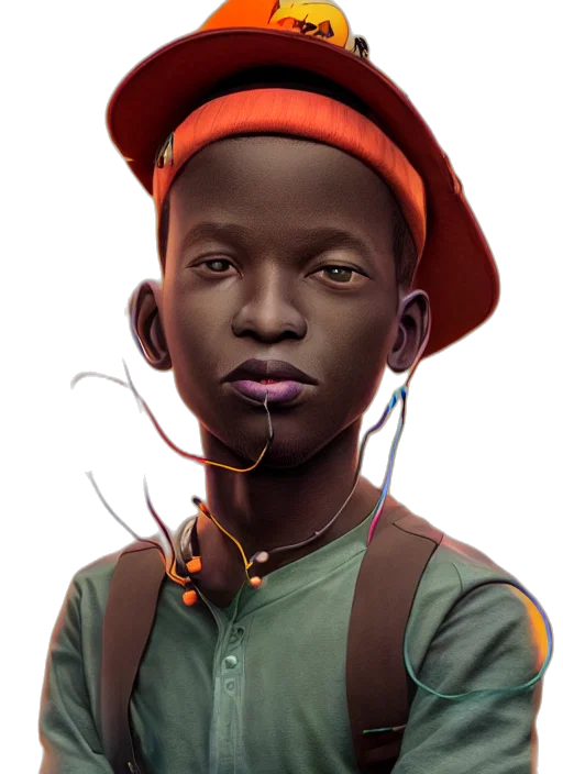 face, staff, hat, animal, concept art, photorealistic, fantasy art, 3d render transparent PNG cut-out