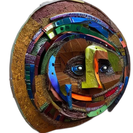 mask, jewelry, face, robot, 3d render, photorealistic, colorful, earth tones transparent PNG cut-out