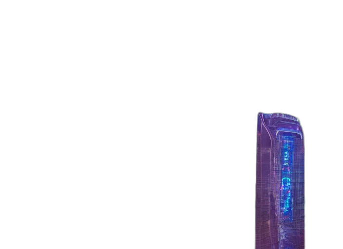 robot, staff, bottle, sword, vaporwave, cyberpunk, 3d render, pixel art transparent PNG cut-out