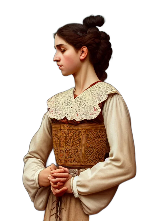 dress, jacket, staff, jewelry, concept art, fantasy art, pixel art, photorealistic transparent PNG cut-out