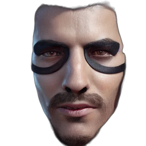 mask, face, concept art, photorealistic, 3d render, cyberpunk, portrait, zorro transparent PNG cut-out