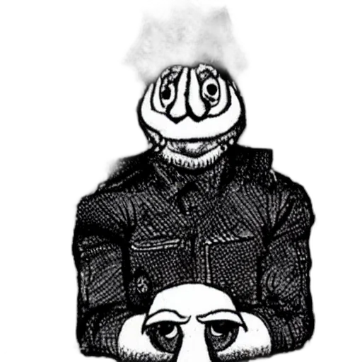 mask, jacket, creature, animal, cartoon, concept art, comic book art, pixel art transparent PNG cut-out