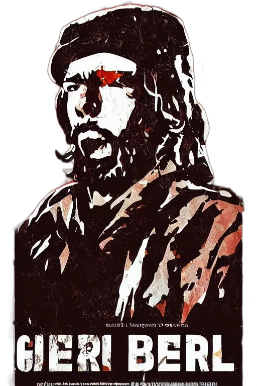 face, jacket, comic book art, concept art, watercolor, cartoon, red, guerrillero transparent PNG cut-out