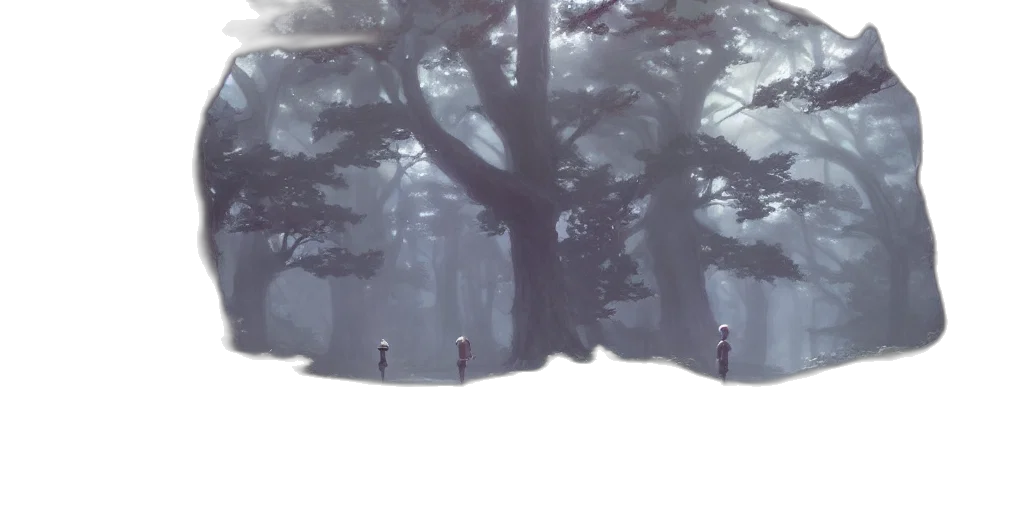 tree, robot, concept art, fantasy art transparent PNG cut-out