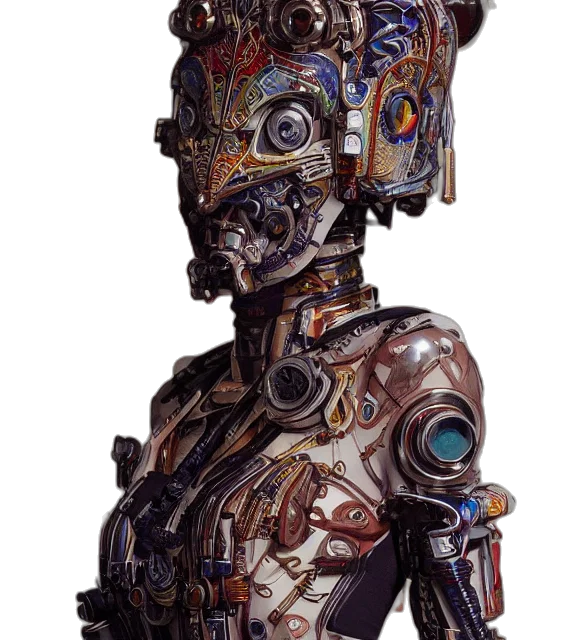 robot, face, mask, staff transparent PNG cut-out