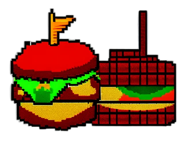 food, pixel art, concept art, 3d render transparent PNG cut-out