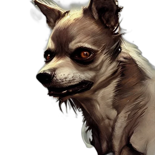 animal, staff, creature, face, concept art, photorealistic, fantasy art, watercolor transparent PNG cut-out