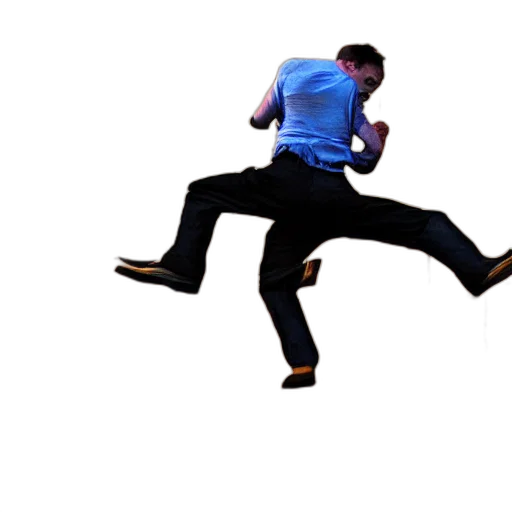 3d render, photorealistic, man, jumping transparent PNG cut-out