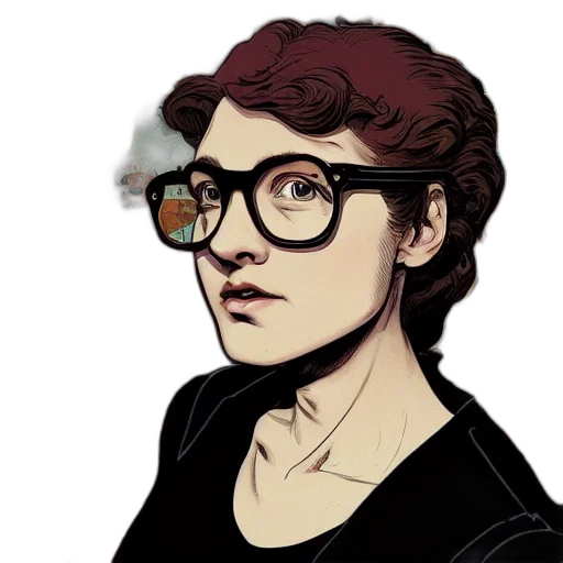 face, cartoon, comic book art, watercolor transparent PNG cut-out