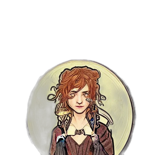 dress, staff, watercolor, fantasy art transparent PNG cut-out