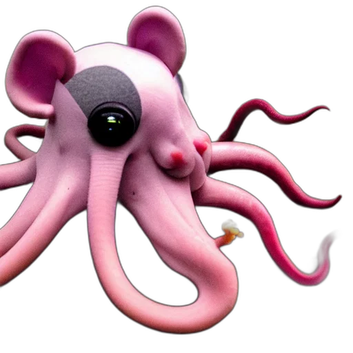 creature, animal, concept art, 3d render, photorealistic, hybrid, mouse, octopus transparent PNG cut-out