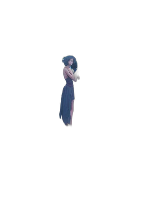 dress, creature, umbrella, hat, pixel art, 3d render, concept art, photorealistic transparent PNG cut-out