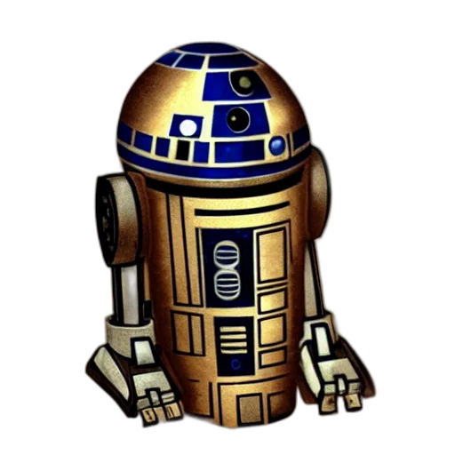 robot, staff, 3d render, pixel art transparent PNG cut-out