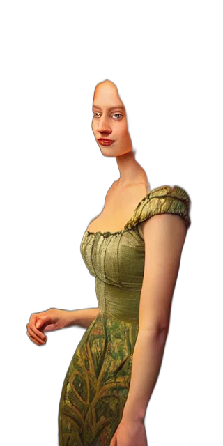 dress, face, jewelry, staff, photorealistic, 3d render, fantasy art, concept art transparent PNG cut-out