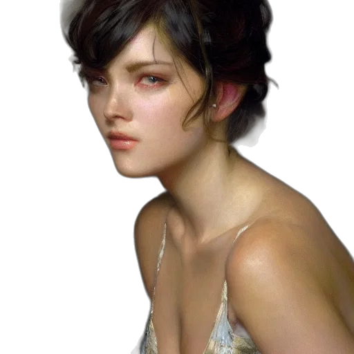 face, dress, jewelry, crown, photorealistic, oil painting, fantasy art, concept art transparent PNG cut-out