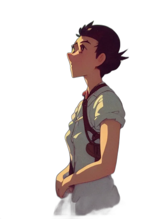 dress, staff, jacket, face, concept art, cartoon, anime, comic book art transparent PNG cut-out