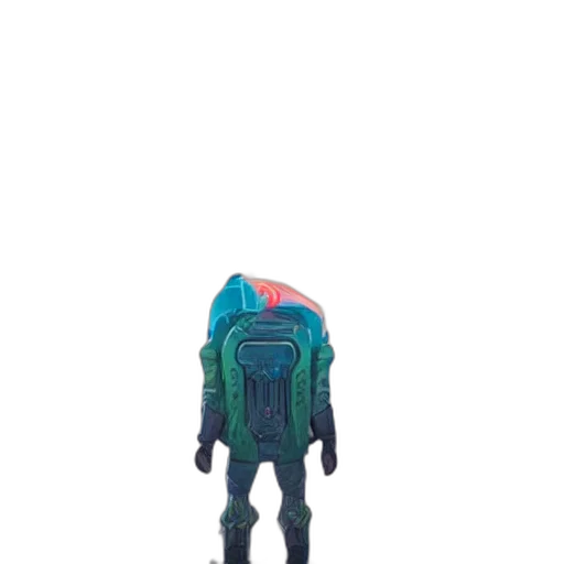robot, jacket, creature, staff transparent PNG cut-out