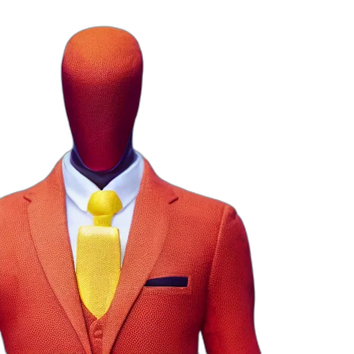 jacket, dress, mask, 3d render, concept art, neon, colorful, red transparent PNG cut-out