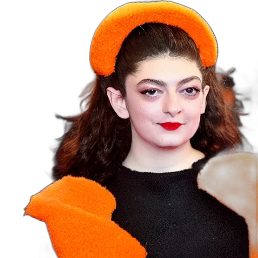 hat, hair, dress, face, photorealistic, lorde, dressed, fluffy transparent PNG cut-out