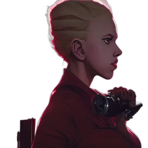 robot, weapon, staff, face, concept art, cyberpunk, comic book art, fantasy art transparent PNG cut-out