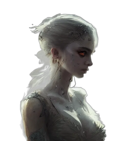face, dress, dragon, jewelry, fantasy art, concept art, comic book art, pixel art transparent PNG cut-out