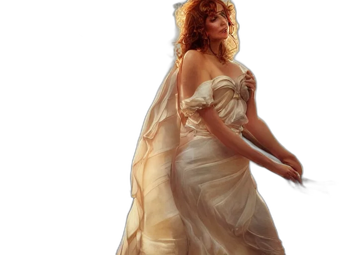 dress, photorealistic, concept art, oil painting transparent PNG cut-out