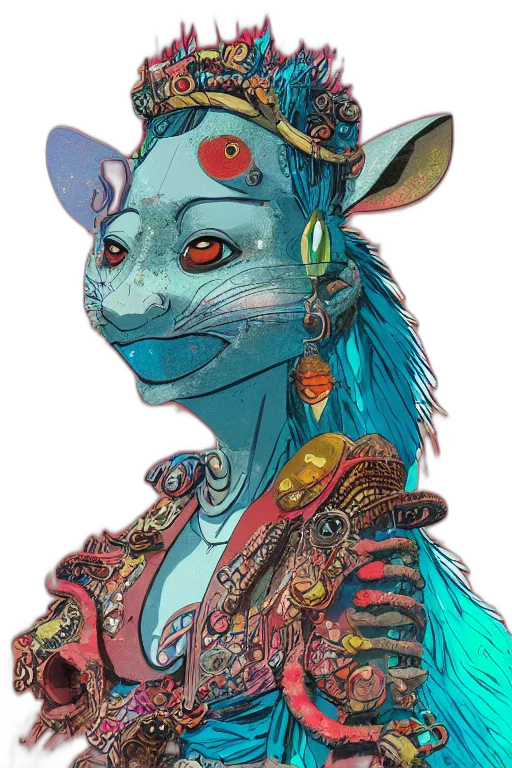 mask, staff, dragon, jewelry, fantasy art, concept art, cyberpunk, watercolor transparent PNG cut-out