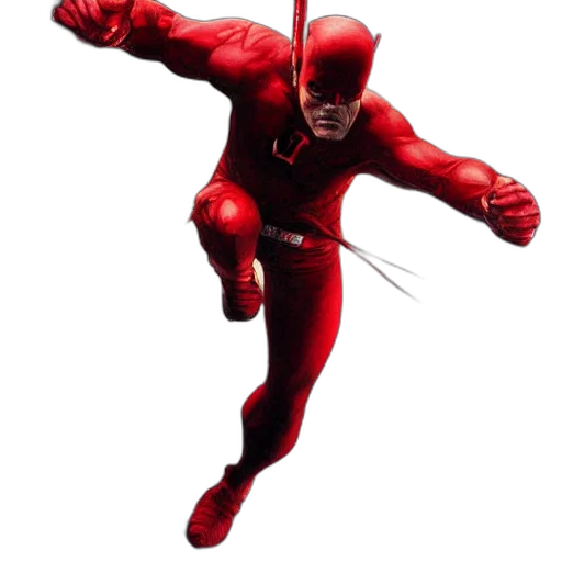weapon, comic book art, concept art, 3d render, photorealistic, red, daredevil, painting transparent PNG cut-out